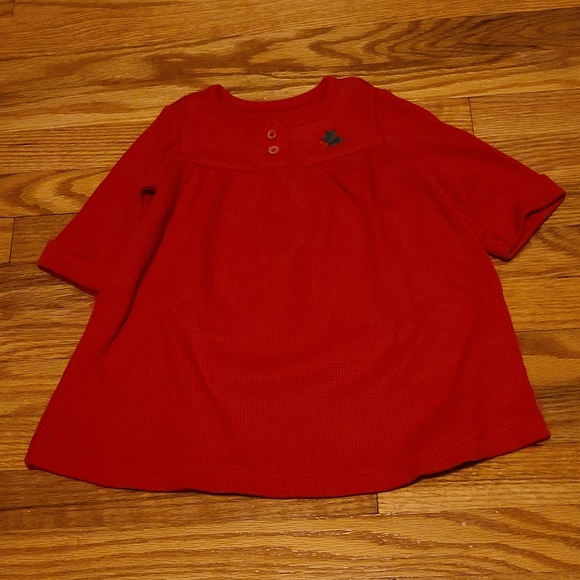 10 for $25 - Carter's Girls 6m Red Waffle Dress/ Sleeper with Holly - Picture 1 of 2